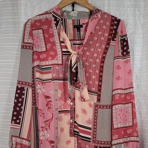 Talbots Pink Blouse with tie neck size S